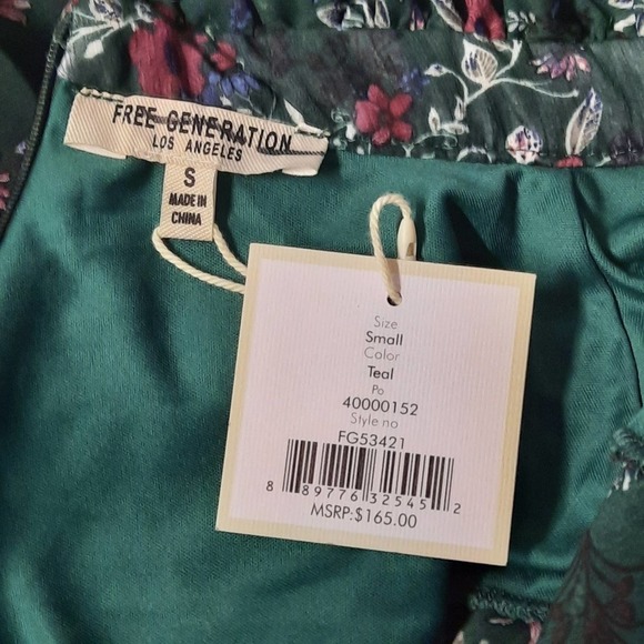 Free Generation Juniors Boho Dress Size Small Green Mini - Picture 6 of 7